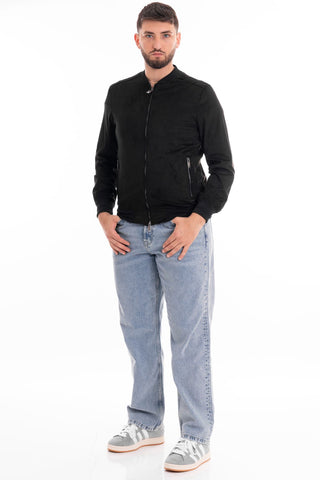 MARKUP PERFORATED DAINETTO BOMBER MK694008 BLACK