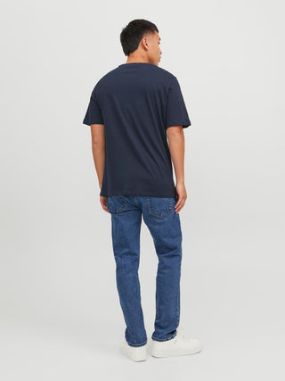 JACK&JONES T-SHIRT BASIC IN COTONE ORGANICO 12156101 NVB