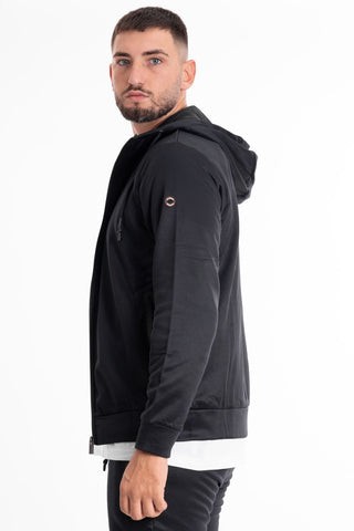 MARKUP M CAPPUCCIO FELPA TECNICA ZIP DETTAGLI LOGATI MAN/FIANCHI MK592016