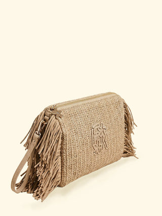 FK Maxi Pochette Donna F**K Beige con frange SW0050BG
