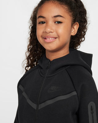 NIKE FELPA TECH CON ZIP E CAPPUCCIO  JR HV8695 010