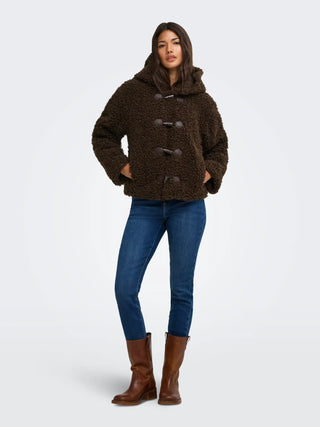 ONLY GIUBBOTTO EIRA CON EFFETTO TEDDY DUFFLE E CAPPUCCIO 15373881 DMS
