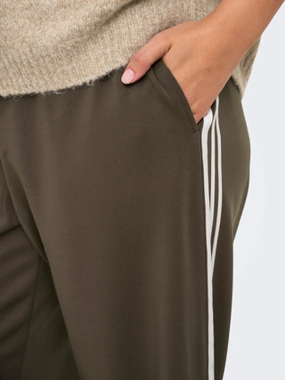 ONLY CARMAKOMA CAYLA PANTALONE DI TUTA CON RIGHE BIANCHE 15377824 BKN