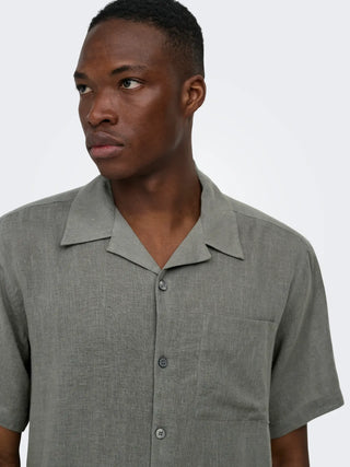 ONLY&SONS LAURENCE CAMICIA IN LINO MANICA CORTA 22036242 CRG
