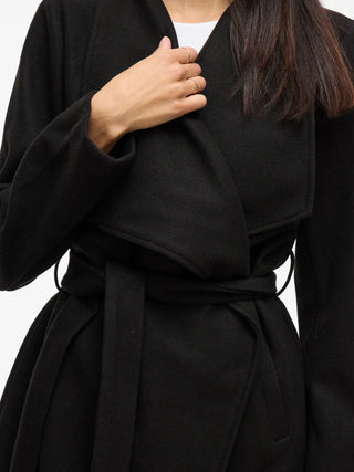 VILA CAPPOTTO COOLEY IN PANNO CON CINTURA 14069682 BLK