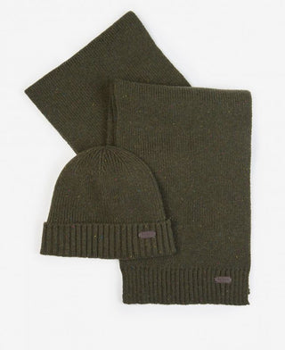 BARBOUR CARLTON FLECK BEANIE & SCARF FW23 MGS0047 OL31