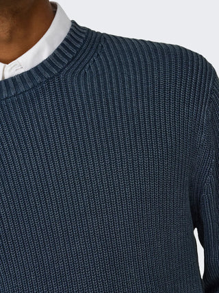 ONLY&SONS ROSU MAGLIONE EFFETTO LAVATO 22031545 NVB