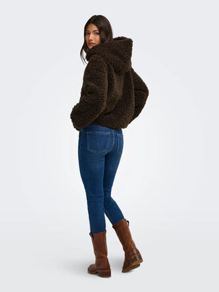 ONLY GIUBBOTTO EIRA CON EFFETTO TEDDY DUFFLE E CAPPUCCIO 15373881 DMS