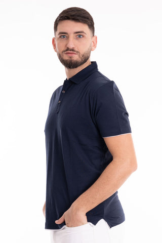 MARKUP SHORT SLEEVE POLO JERSEY WITH CONTRASTS MK691018 BLUE
