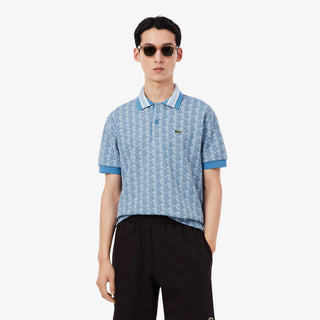 LACOSTE POLO DAL TAGLIO CLASSICO IN JACQUARD CON MONOGRAMMA UOMO DH1417 1QI