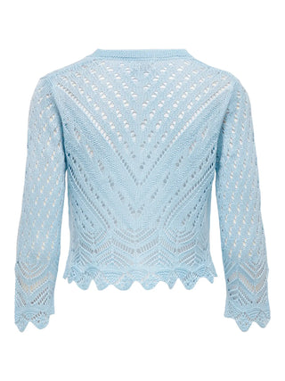 JACQUELINE DE YONG CARDIGAN SUN 3/4 CROPPED SENZA BOTTONI TRAFORATO DONNA 15184486 CSB