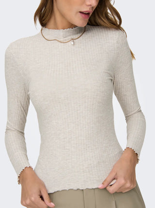 ONLY T-SHIRT A COSTINE E COLLO ALTO EMMA 15180040 PMS