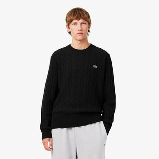 LACOSTE MAGLIONE LACOSTE GIROCOLLO A TRECCE IN LANA CARDATA AH2924 GJP