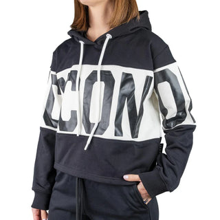 ICON FELPA CROP C/LOGO STRIPE ICON DONNA DF2W6F018 NER