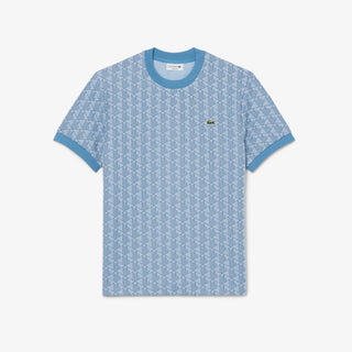 LACOSTE T-SHIRT SLIM FIT CON MONOGRAMMA JACQUARD UOMO TH1197 1QI