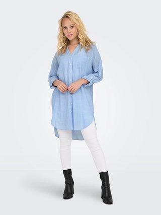 ONLY CAMICIA LUNGA PELDOORN STRIPELONG SLEEVE DONNA 15214381 PRV