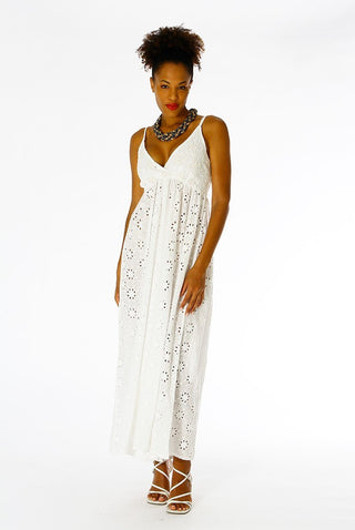 POSITANO BY JEAN PAUL TUTA/PANTALONE COTONE SPALLINA FANTASIA 81066 BIANCO