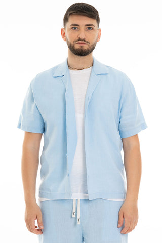 FIFTIETH SHORT SLEEVE LINEN SHIRT 100 AZZ