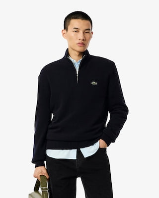 LACOSTE MAGLIONE LACOSTE A COLLO ALTO IN LANA CARDATA CON ZIP AH3052 166