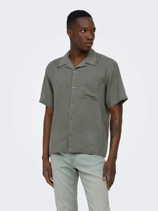 ONLY&SONS LAURENCE CAMICIA IN LINO MANICA CORTA 22036242 CRG