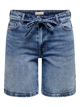 JACQUELINE DE YONG LULLU BERMUDA DI JEANS CON LACCIO IN VITA DONNA (col:dark blue denim) 15347577 DBD