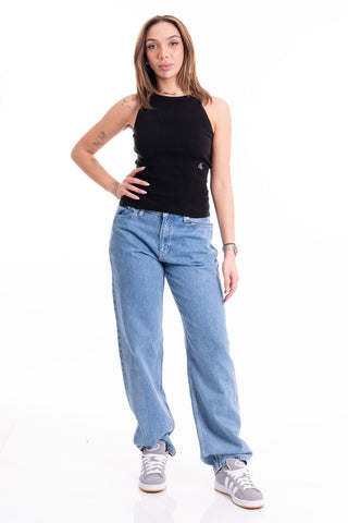 CALVIN KLEIN JEANS TOP TIE DETAIL SWEATER TANK WOMEN J223150 BEH