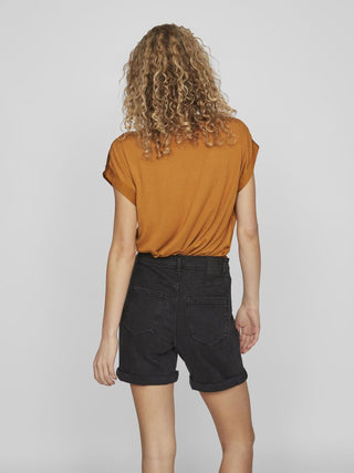 VILA T-SHIRT ELLETE SHORT SLEEVES SATIN DONNA 14059563 CTS