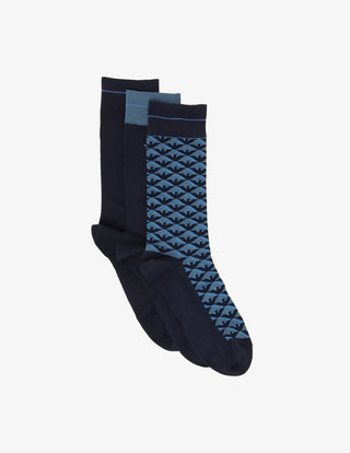 EMPORIO ARMANI CALZINI 3 PACK CON LOGO 302402 4F283 73536
