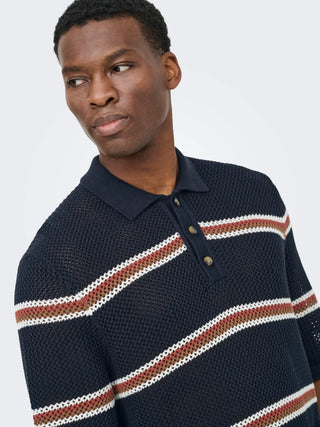 ONLY&SONS SEJR POLO IN MAGLIA RIGATA 22037085 DKS
