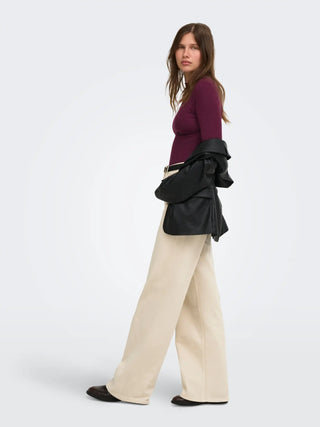 ONLY EMMA T-SHIRT GIROCOLLO A COSTINE 15180040 FIG