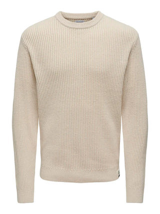 ONLY&amp;SONS FERGAL HONEYCOMB EFFECT SWEATER MEN 22030208 AWT