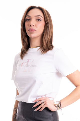 CALVIN KLEIN JEANS T-SHIRT DIFFUSED MONOLOGO REGUALR DONNA J223264 YAF