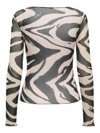 JACQUELINE DE YONG ELSA T-SHIRT IN RETE DONNA 15356004 BWG