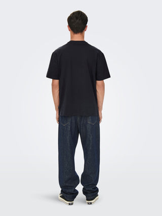 ONLY&amp;SONS OVERSIZED COTTON T-SHIRT FRED 22022532 DKN