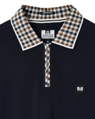 WEEKEND OFFENDER POLO TIPASA CON COLLETTO CHECK WEEKEND OFFENDER PO1B03 TIPASA NVY
