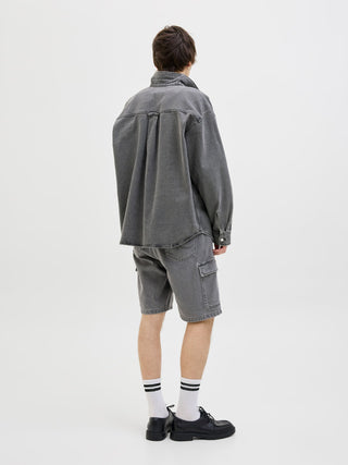 JACK&JONES BERMUDA CARGO ALEX DENIM IN COTONE UOMO (col:gray denim) 12273224 GDM