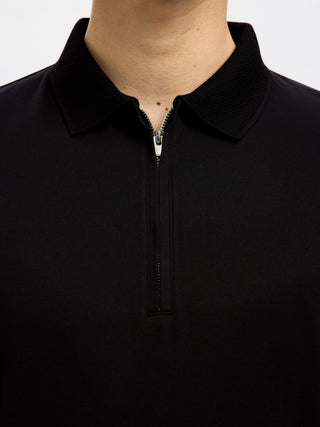SELECTED HOMME FAVE POLO ZON ZIP 16079026 BLK