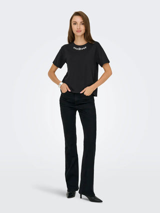 JACQUELINE DE YONG KIRA T-SHIRT CON ACCESSORIO 15350522 BLK