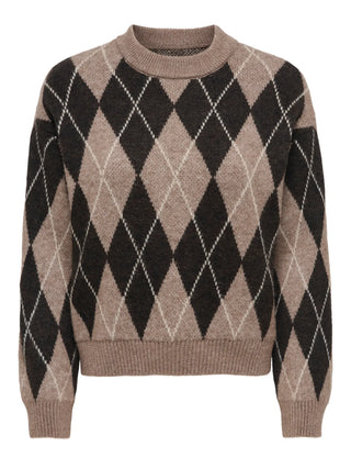 JACQUELINE DE YONG MAGLIONE BIANKA A GIROCOLLO CON ROMBI 15381327 CLT