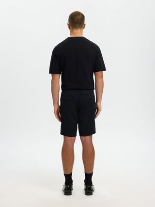 SELECTED HOMME BRODY BERMUDA IN LINO REGULAR 16087638 BLK