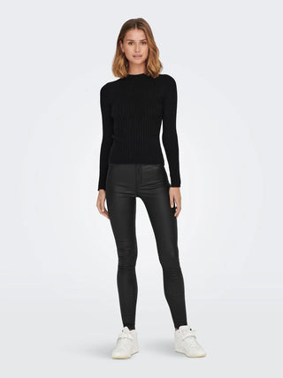 JACQUELINE DE YONG MAGDA CREW NECK LONG SLEEVE SWEATER 15238267 BLK