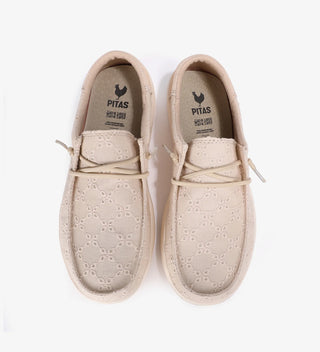 PITAS LOTTO SCARPA IN TELA CON RICAMO LOTTO BEIGE