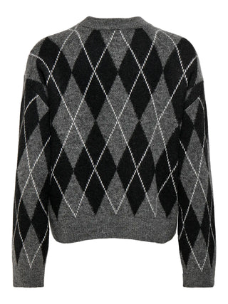JACQUELINE DE YONG MAGLIONE BIANKA A GIROCOLLO CON ROMBI 15381327 DGK