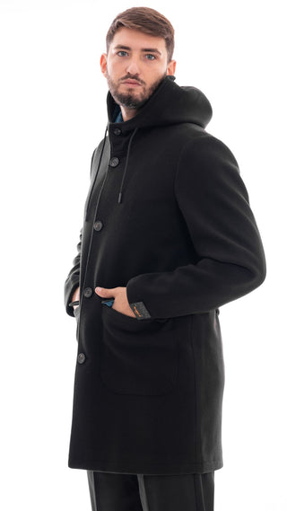 MARKUP PARKA LUNGO CON CAPPUCCIO E BOTTONI UOMO MK794619 NER