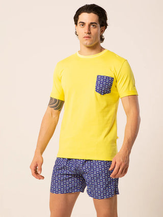 LORD PARTENOPEI T-SHIRT WITH PATTERN POCKET TM24-TILE GIA