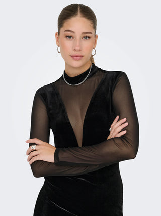 ONLY SMOOTH ABITO IN VELLUTO CON VELO 15360667 BLK