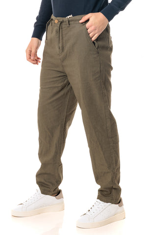 IMPURE MILES CHINO PANTALONE IN MISTO LINO CONFORT UOMO MILES MLN230