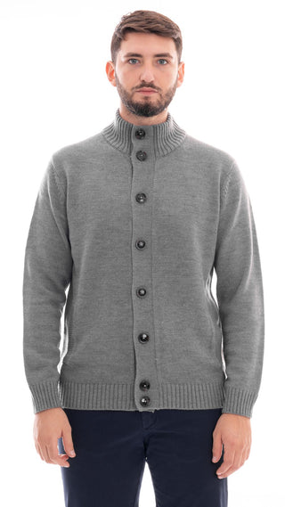MARKUP MEN'S HIGH NECK CARDIGAN WITH BUTTONS MK790044 GMN