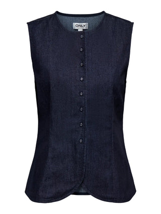 ONLY ASHBY GILET DONNA IN DENIM SCURO 15364571 DBD