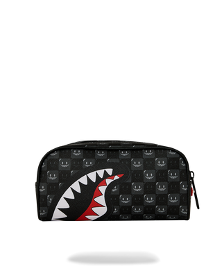 SPRAYGROUND SHARKS IN PARIS WTF BUBBLY BLACK CHECK POUCH ASTUCCIO B9316